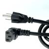 US Standard L-Shaped 3-Pin Power Cord with 45° Angled Clover Leaf End for Desktop Charging