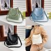 Chic Khaki Green Blue Black Yellow Brown Pu Material Women's Bucket Bag For Spring