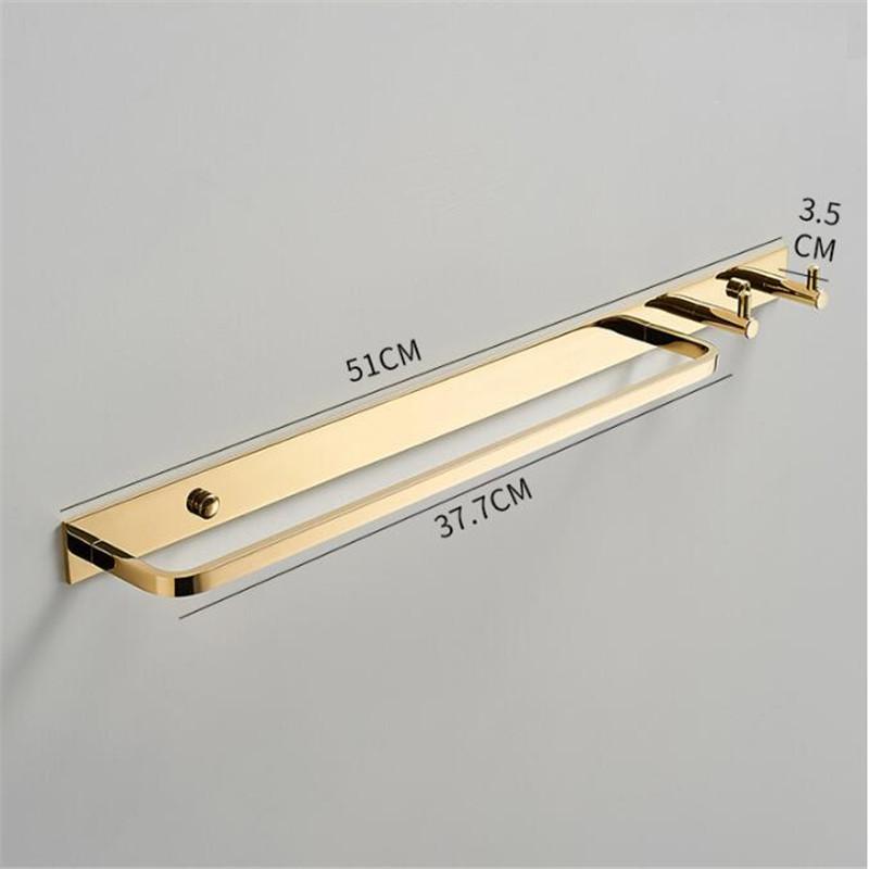 Вешалка для полотенец Tuqiu Gold с крючками, настенный держатель для полотенец, черная вешалка для полотенец в ванной комнате, латунное кольцо для полотенец