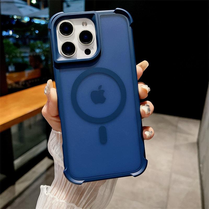 Магнитный роскошный матовый противоударный защитный чехол для iPhone 16 15 14 13 12 Pro Max с беспроводной зарядкой для чехла Magsafe