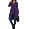 Plus Size Asymmetrical Hem Loose Long Sleeve Top (European & American Style, 2025)