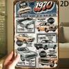 Винтажный металлический плакат Мускульный автомобиль 1970-х Настенное искусство Декор гаража