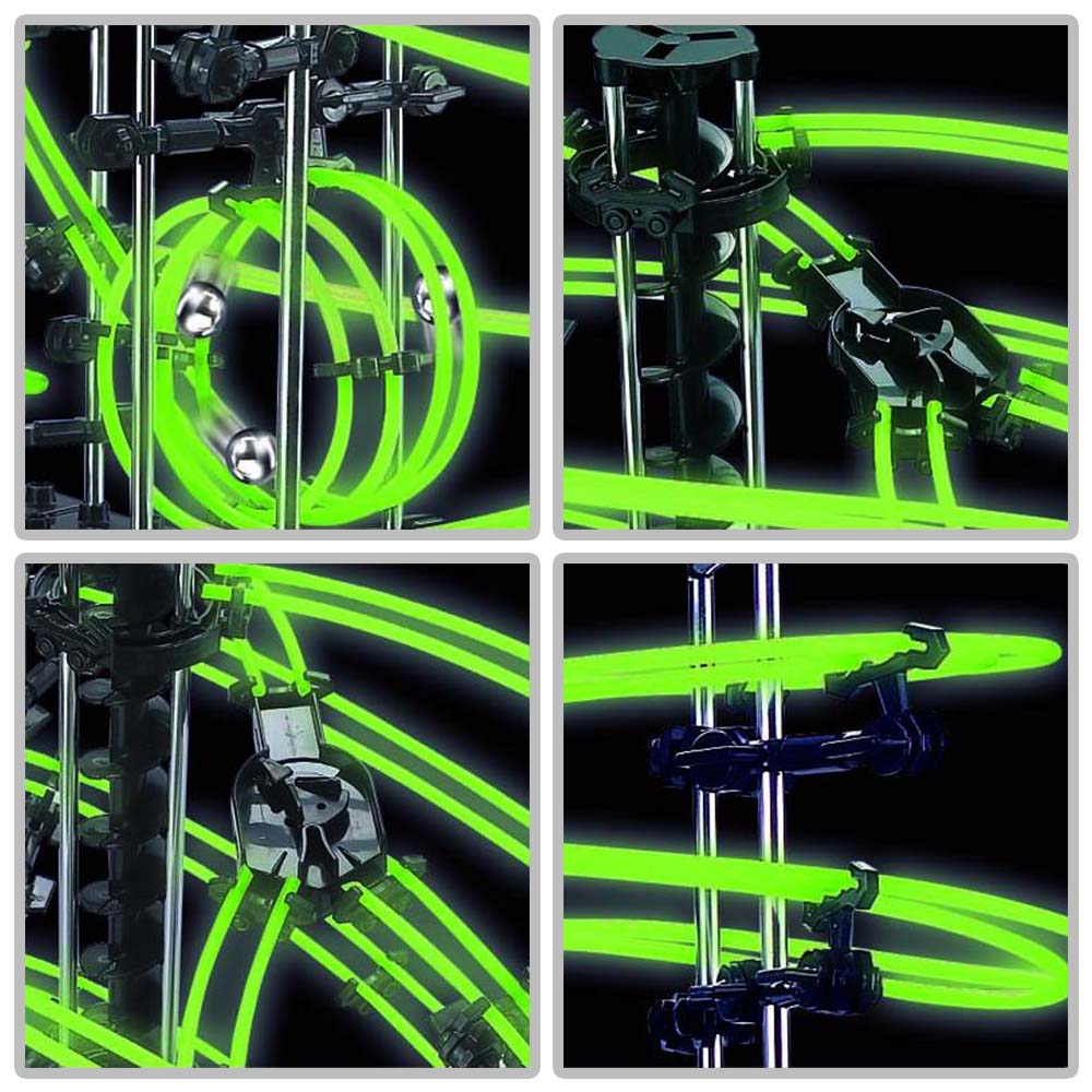 193/343/488 шт. светящийся электрический интеллект гоночный мяч здание мраморный пластик американские горки рельс уровень 1-9 трек игрушка