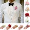 1Pcs Beautiful Gifts Bridesmaid Wrist Flower Corsage Rose Boutonniere Groom Silk Flower