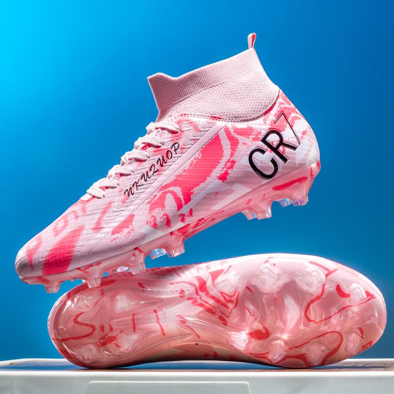 Унисекс высокие футбольные бутсы для искусственного покрытия с длинными шипами, подходят для школьников и взрослых, идеально подходят для тренировок и матчей.