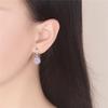 Женские серьги серебристого цвета с цветком сакуры из розового сапфира