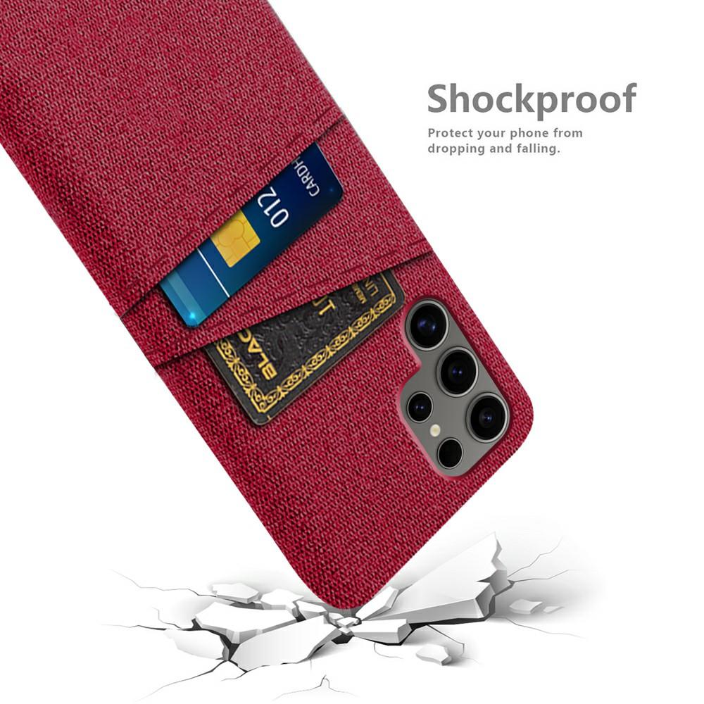 For Samsung Galaxy S25 Ultra Case Cloth + Hard PC Phone Cover with Dual Card Slots