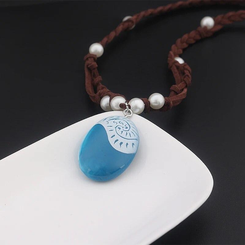 Ожерелье принцессы Моаны из аниме фильма, косплей, плетеная кожаная веревка ручной работы, ожерелье для женщин и девочек, ювелирные изделия, аксессуары