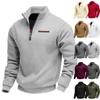 Большого размера весенне-осенний флисовый пуловер с половиной молнии, оверсайз, со стойкой, однотонная повседневная толстовка для мужчин