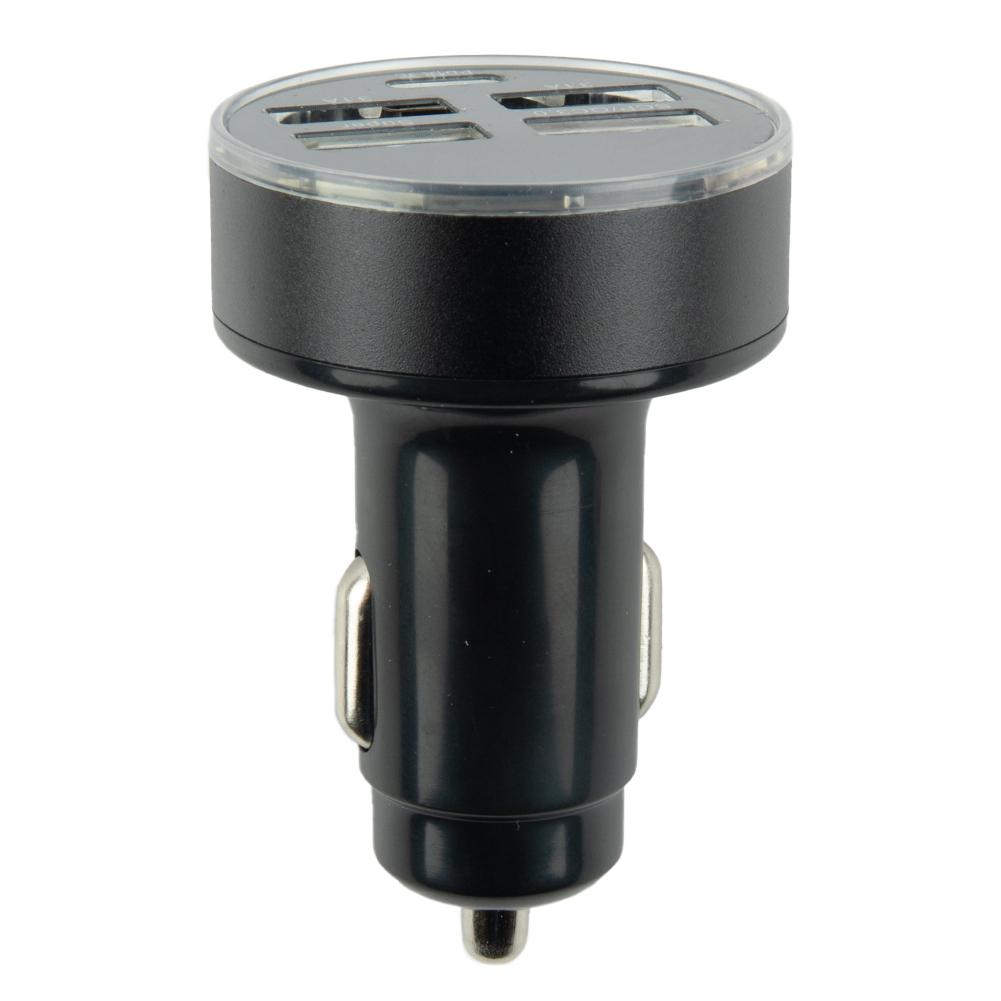 Fast Charging Car Adapter 4 USB Port Car Charger Over Current Protection Over Temperature Protection Over Voltage Protection