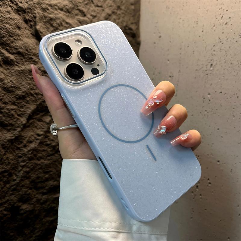 Luxury Bling Glitter For Magsafe Magnetic Case For iPhone 16 15 14 Plus 13 12 11 Pro Max Wireless Charging Shockproof IMD Cover