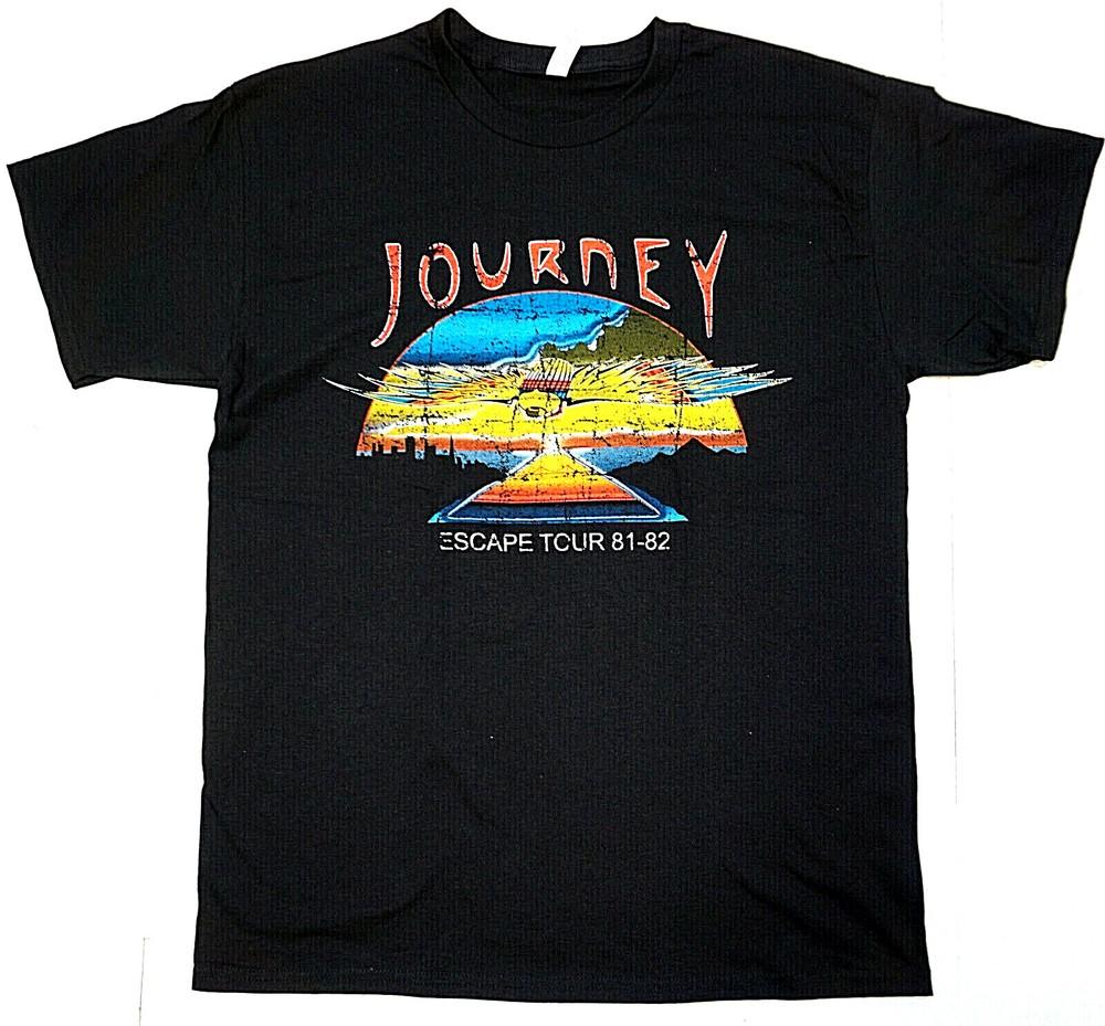 JOURNEY T-shirt Escape Tour Tee Classic Rock 100% Cotton Men's Black New Unisex T-Shirt