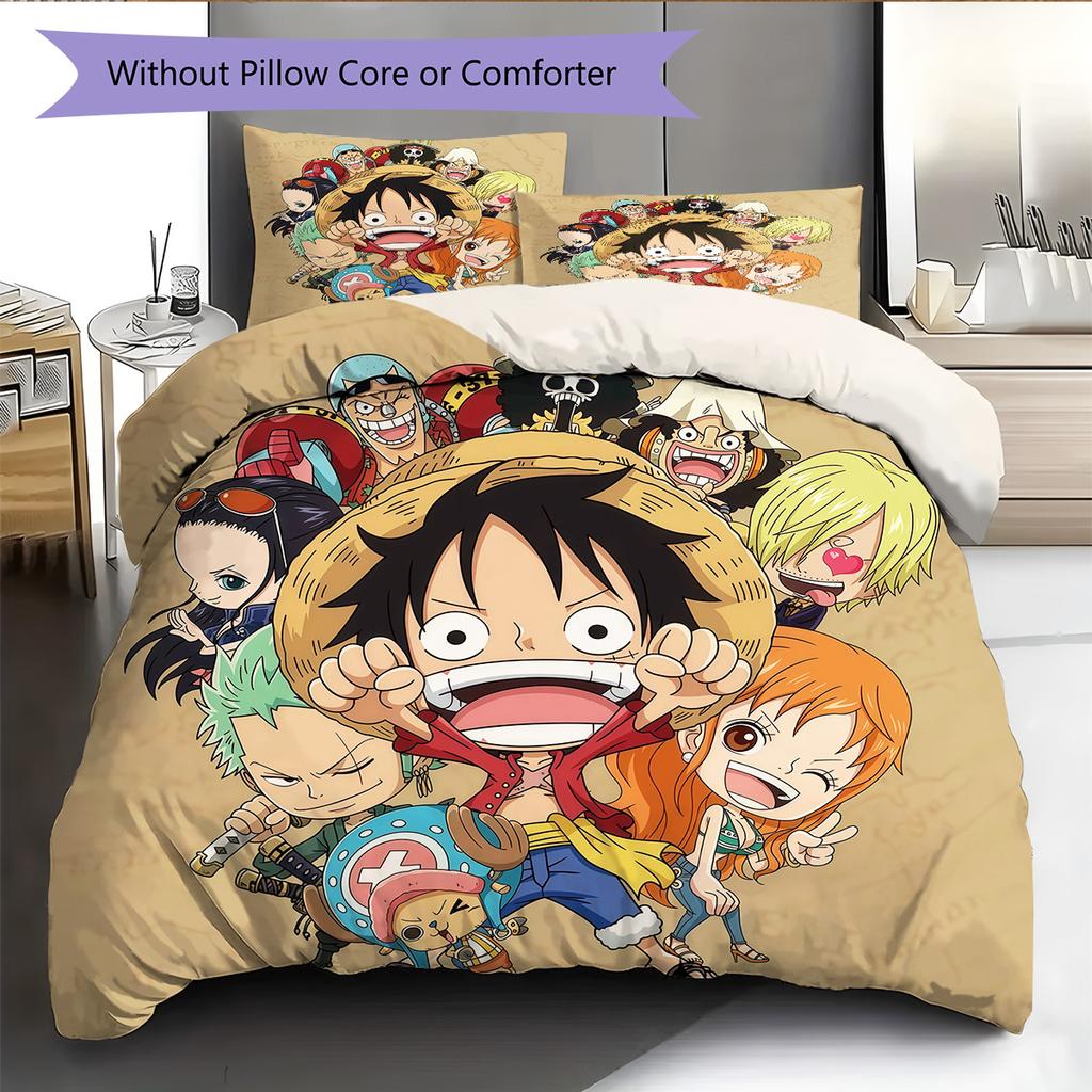 One Piece Pattern Bedding Quilt Set Home Decoration Gift (1 * duvet cover + 2 * pillowcase without core)