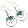 Emerald Quartz Gemstone Handmade Silver Jewelry Earrings 1.5''