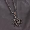 Creative Sun Flame Pendant Necklace Punk Hip Hop Retro Hipster Men'S Hollowed Out Titanium Steel Necklace Jewelry