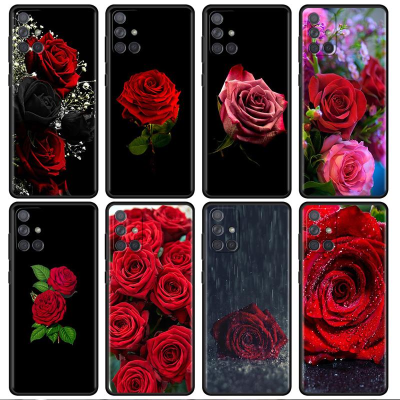Ярко-красные розы Чехол для Samsung Galaxy A54 A52 A14 5G A53 A12 A13 A71 A23 A34 A33 A21s Чехол для телефона