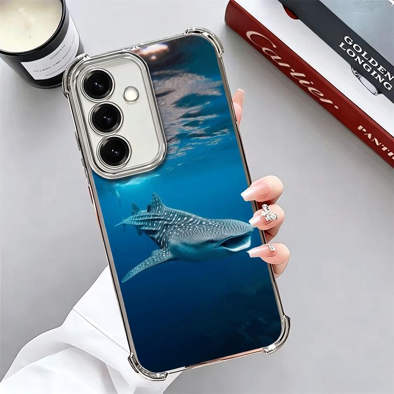 Мягкий чехол для телефона с китовой акулой для Samsung A17 A27 A07 A37 A57 A16 A56 A15 A55 A14 A54 A13 A53 A26 A36 A25 A35 A24 A34 A23 A3