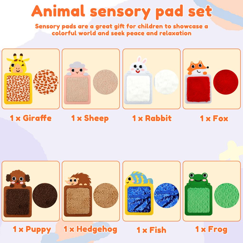 8Pcs Sensory Mats Felt Sensory Mini Mat Funny Textured Sensory Toys Non Slip Sensory Tiles Colorful Sensory Wall Panel Washable