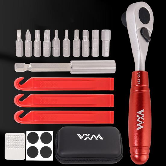 1 Набор инструментов для ремонта велосипеда с магнитной трещоткой, битами, рукояткой, удлинителем, бортировкой, заплатами, инструменты для обслуживания горного, дорожного велосипеда