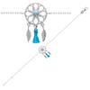 [P1961] - Silver Bracelet 'Navajos' Turquoise Silver (rhodium Plated) Dreamcatcher - 20x11 Mm