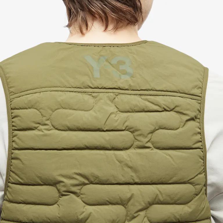 Y-3 Однотонный облегающий жилет без рукавов с V-образным вырезом, унисекс, жилеты, цвет милитари-зеленый HT4668