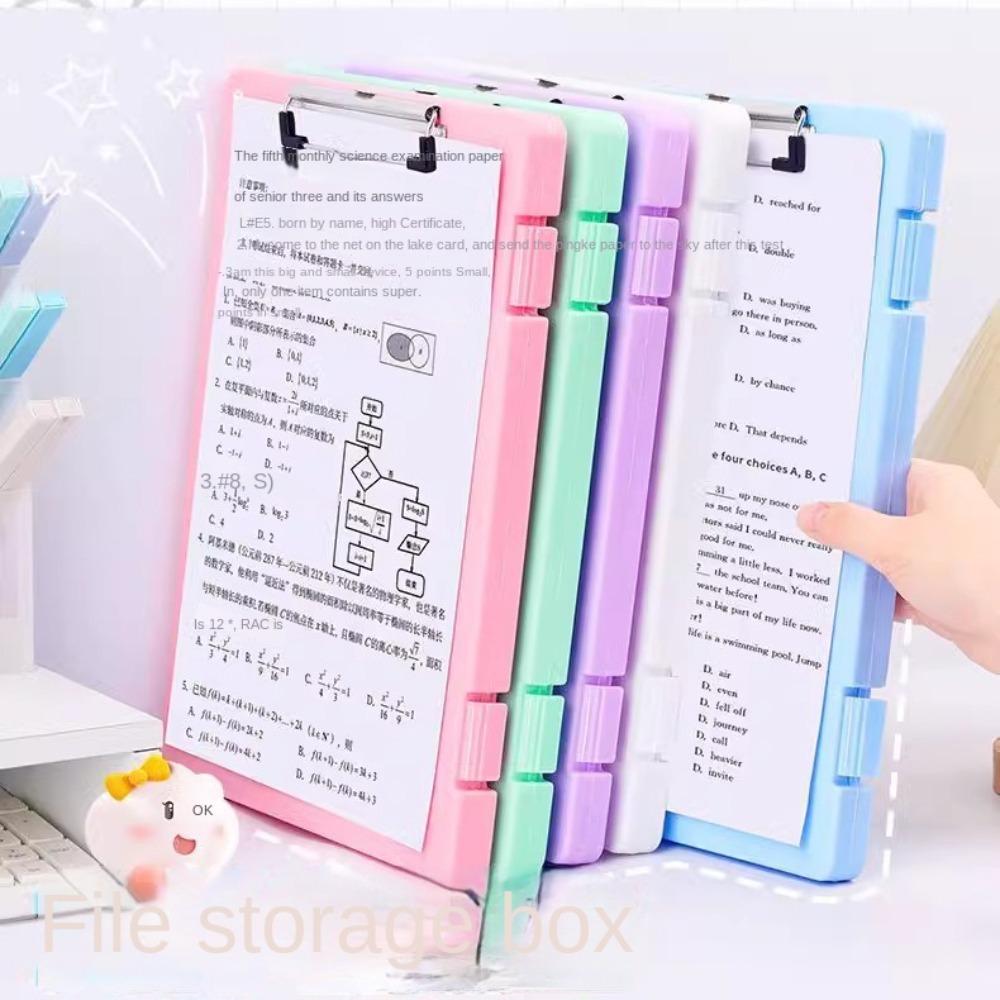 Multi-function File Splint Storage Box Writing Board Side Opening Clasps Folder School Stationery