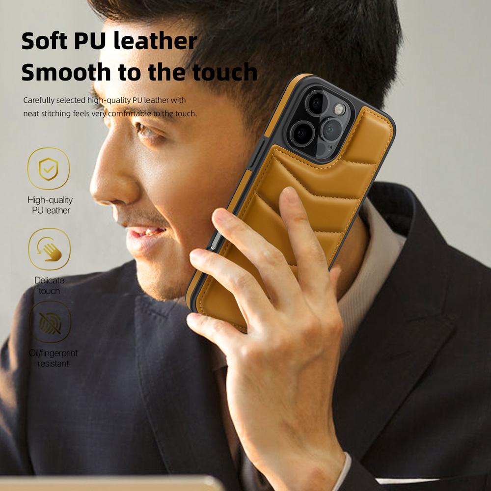 KEYSION Роскошный чехол из искусственной кожи с карманом для карт MagSafe для iPhone 16 Pro Max, чехол с магнитной подставкой для iPhone15 Pro Max