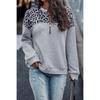 Осенне-зимняя леопардовая толстовка с капюшоном на молнии для женщин, повседневная теплая толстовка с капюшоном, длинный рукав