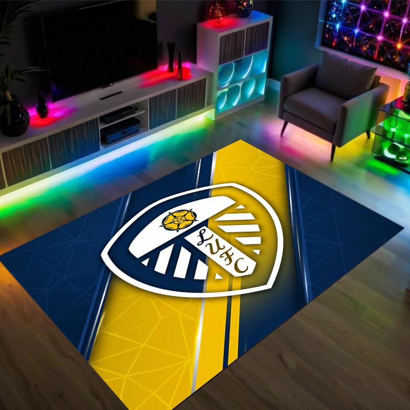 Leeds United Design Crystal Velvet Carpet Cozy Non?Slip Printed Rug For Bedroom Living Room Entrance