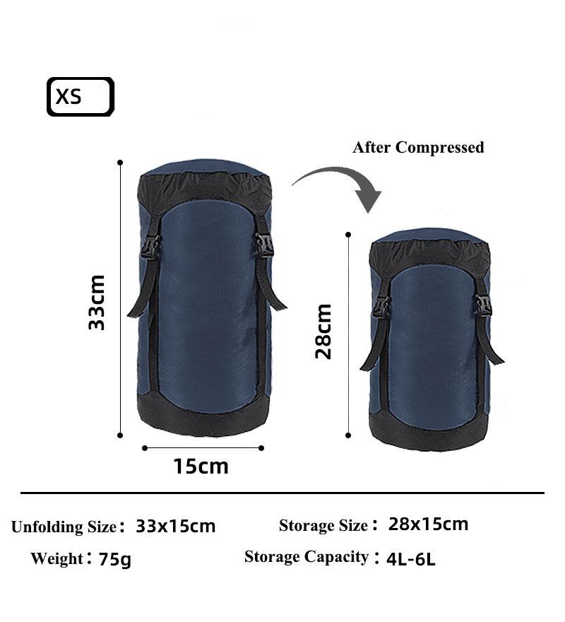 Для использования на открытом воздухе Водоотталкивающий Спальный мешок Чехол-упаковка Сжимаемый мешок для вещей Хранение в походе Сжимаемый мешок-чехол для бэкпэкинга Путешествий Пешего туризма