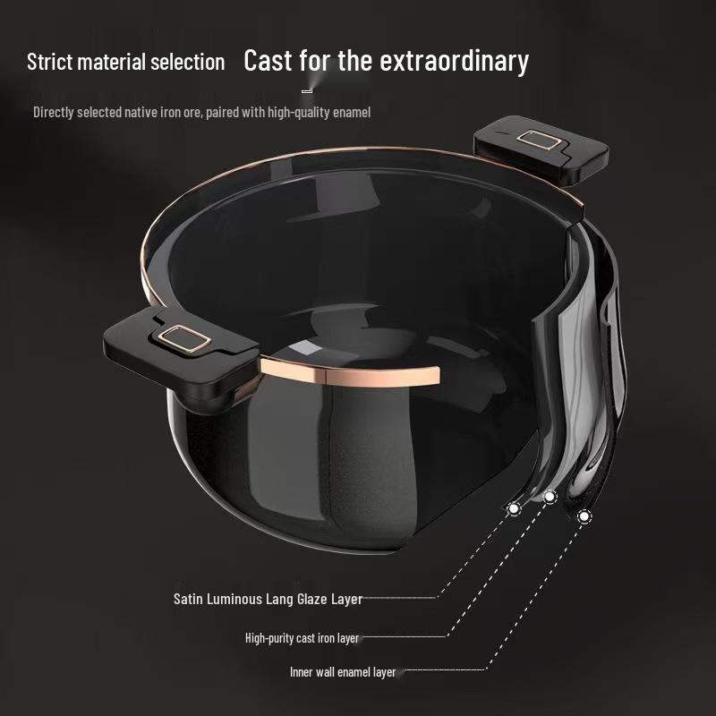 Enamel Micro-Pressure Stew Pot, Non-Stick Clay Soup Pot, Slow Cooker for Induction Cooker