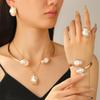 1/2PC Metal Open Necklace Ins Style Shaped Simple Simple Europe And The United States Pearl Collar Commuter Style Multi-Style