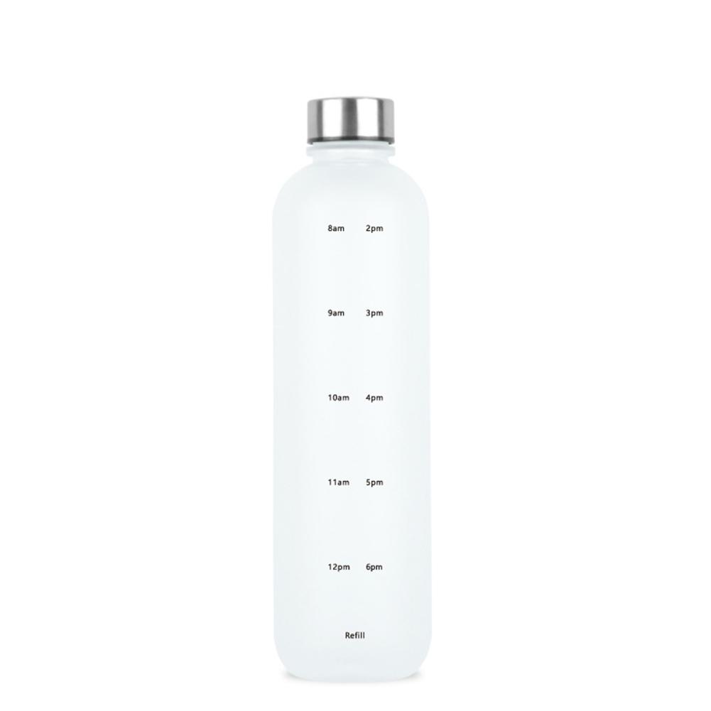 1000ML Space Cup Time Marker Portable Outdoor Sports Bottle Frosted Gradient Color Cup