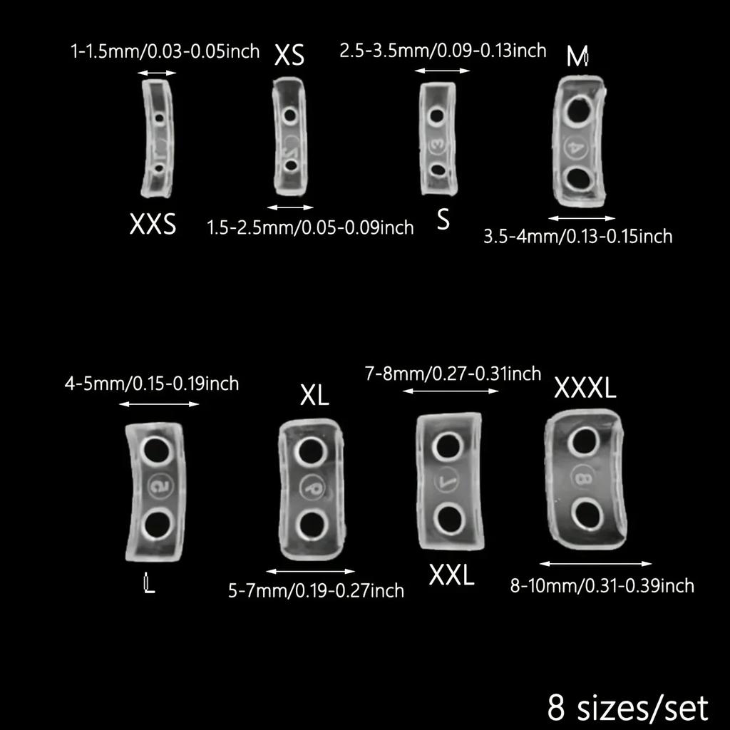 8pcs Plastic Ring Size Adjuster Set - Transparent Ring Adjustment Pad for Fixing Loose Rings - Essential Wedding Ring Reducer