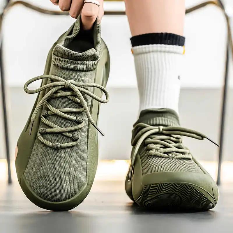 Мода без каблуков с завязками Мужские кроссовки Высокий бренд Ботинки 45 Обувь Высокие кроссовки для мужчины Спортивные Tenid Глобальные бренды Уличный