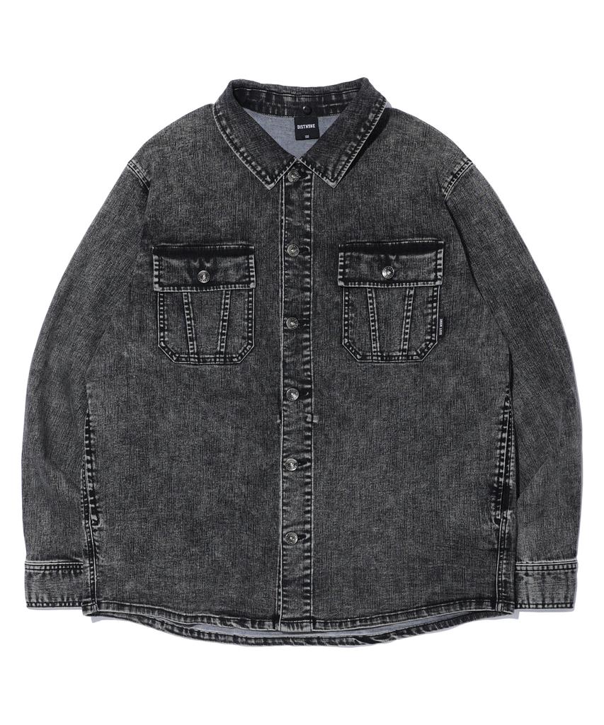 DISTN9NE Long Sleeve Denim Shirt Grey (Lp1Yu093-072)