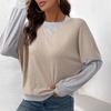 Women Casual Comfort Loose Pullovers Long Sleeve Hooded O Neck Tops Solid Color Sweatshirts Female
