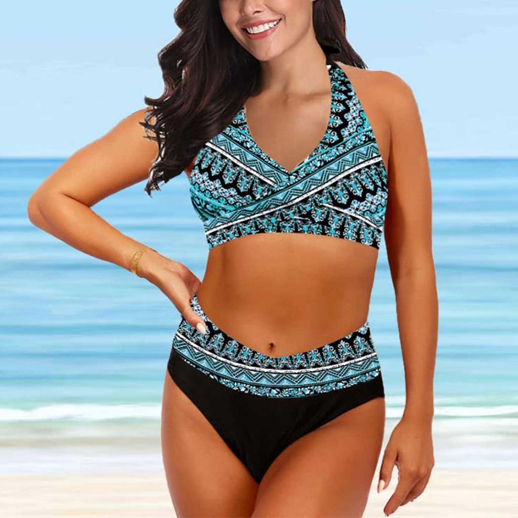 Женское модное бикини с разрезом и высокой талией, с подушечками для бюстгальтера и без стального купальника с бюстгальтером