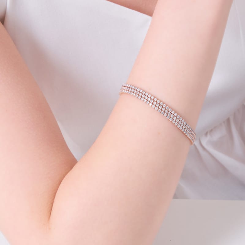 Браслет-теннис ELLE Jewelry с тремя камнями ELBRBB103