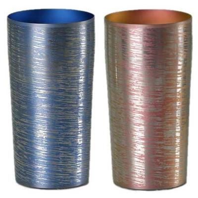 Набор из 2 стаканов HORIE Pure Titanium: белый, береза, розовый, 350 мл, синий, 350 мл, чашка из чистого титана Чашка из чистого титана, предназначенная для вспенивания