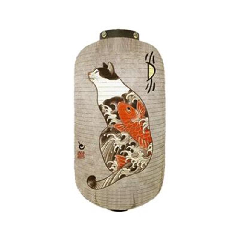 Japanese Style Samurai Cat Hanging Lamp Party Decor Gothic Samurai Cat Lantern Restaurant Izakaya Sushi Shop Advertising Sign