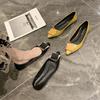Модная обувь-слипоны с острым носком для женщин Тренд одежды 2025 Винтажный шик и элегантный корейский стиль Скромная А-силуэт Новинка женские балетки