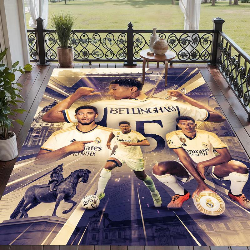 Soft Floor Carpet Jude Bellingham Pattern Area Rug Decorative Mat For Home Room Decoration