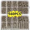 1PACK/560 Self-tapping Wood Screw Set - Including 8 Different Sizes of M2 Cross Flat Head Metal Screw Classification Kit