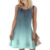 Ladies Fashion Summer Gradient Print Dress Loose Beach Vacation Casual Sleeveless Sundress