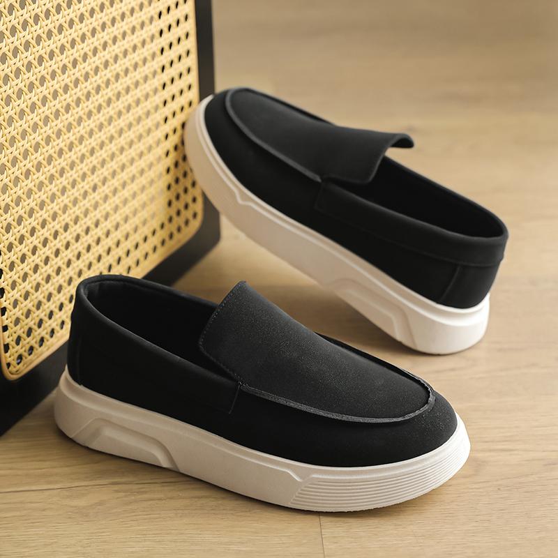 New Designer Business Commute Men's Slip On Loafers Comfortable Shoes Fashion Sneakers Daily Preppy Casual Suede Leather Shoes