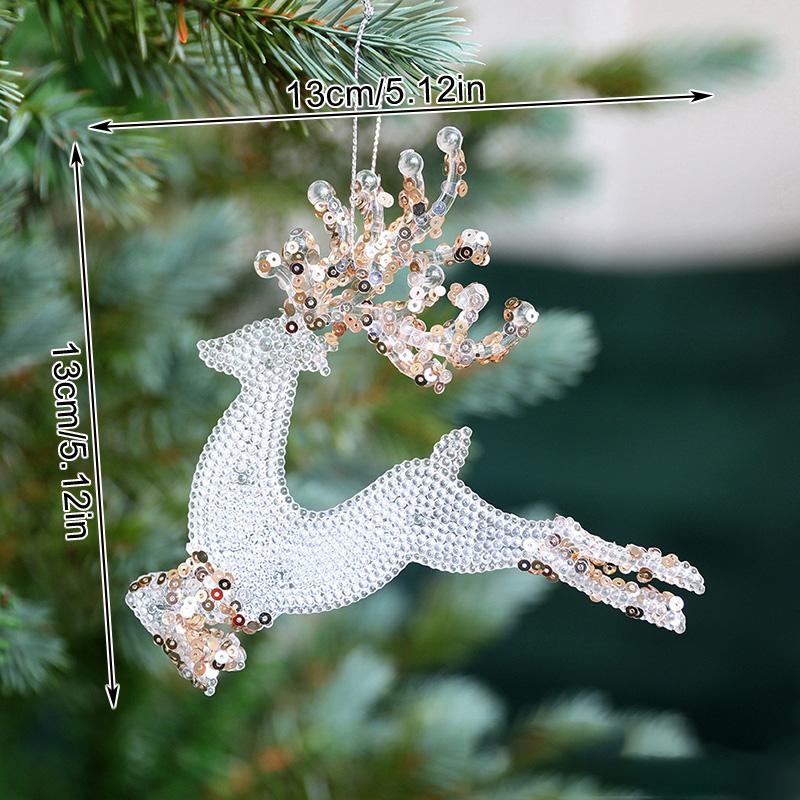 Creative Five Pointed Star Heart Wings Elk Peace Dove Christmas Tree Pendant