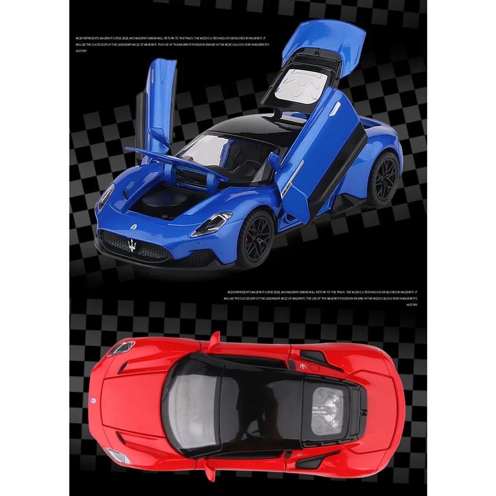 1/32 Maserati MC20 Cabrio Alloy Sports Car Model Diecast Metal Simulation Toy Model Collection Sound and Light Kids Toys Gift