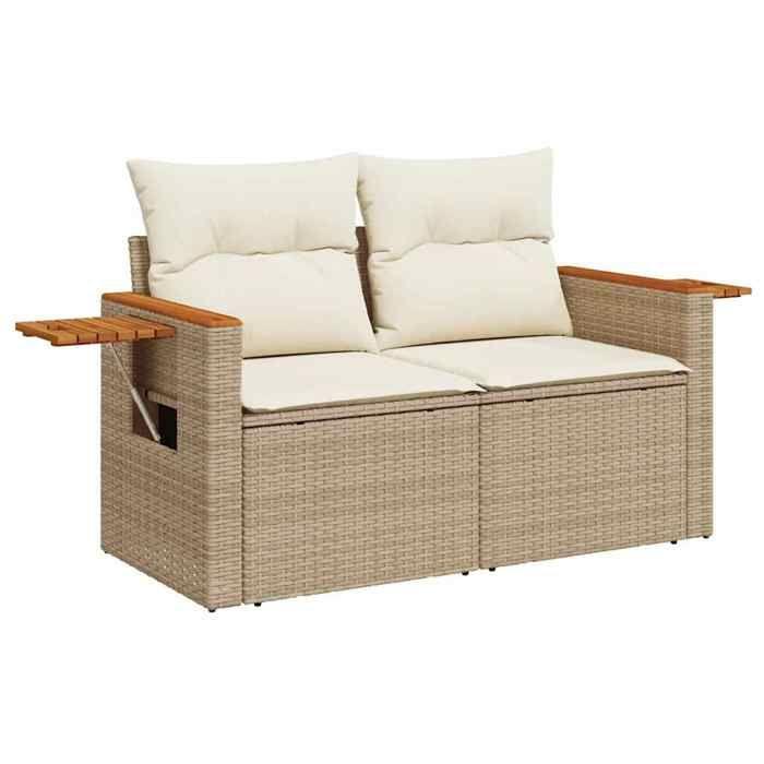 VidaXL Garden Lounge Set with Cushions 6 Pcs Beige Braided Resin 3325964
