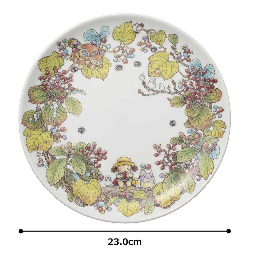 Noritake Bone China Plate, 23cm, My Neighbor Totoro, Gamasu-style, Microwave-Safe, 1 Plate, T50116A/4660-5